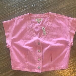NWT - Madewell Cap Sleeve Top in Retro Pink